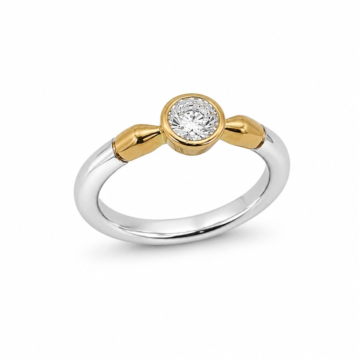 ANILLO BICOLOR CON DIAMANTE