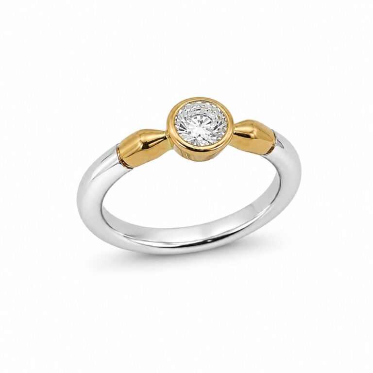 ANILLO BICOLOR CON DIAMANTE