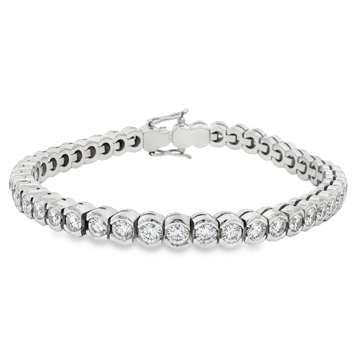 PULSERA RIVIERE DE ORO BLANCO CON DIAMANTES
