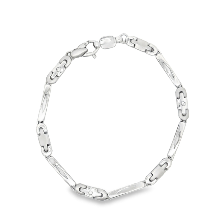 PULSERA DE ORO BLANCO CON DIAMANTES