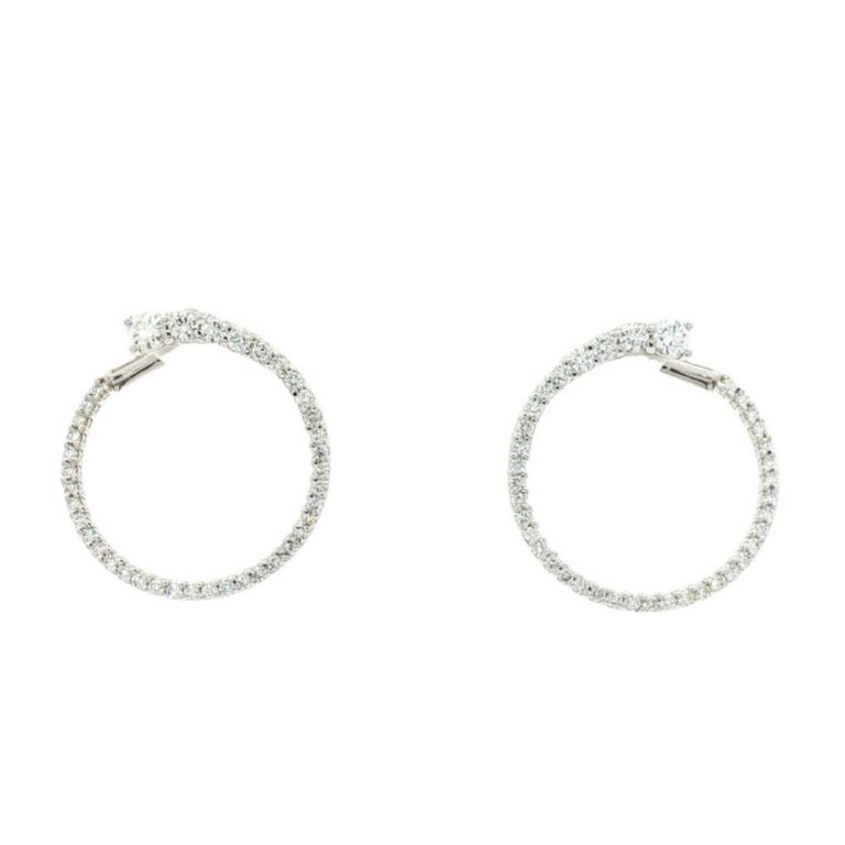 PENDIENTES DE ORO BLANCO CON DIAMANTES
