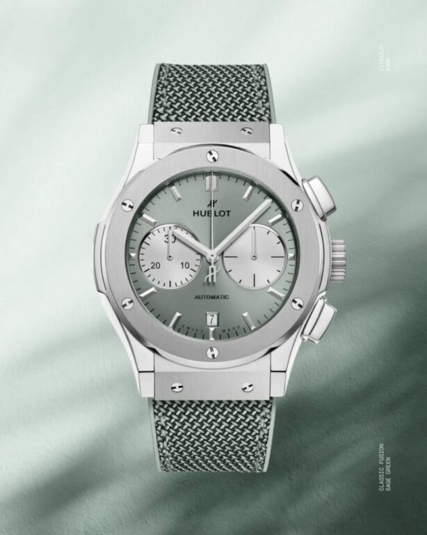 HUBLOT CLASSIC FUSION CHRONOGRAPH TITANIUM SAGE GREEN 45MM