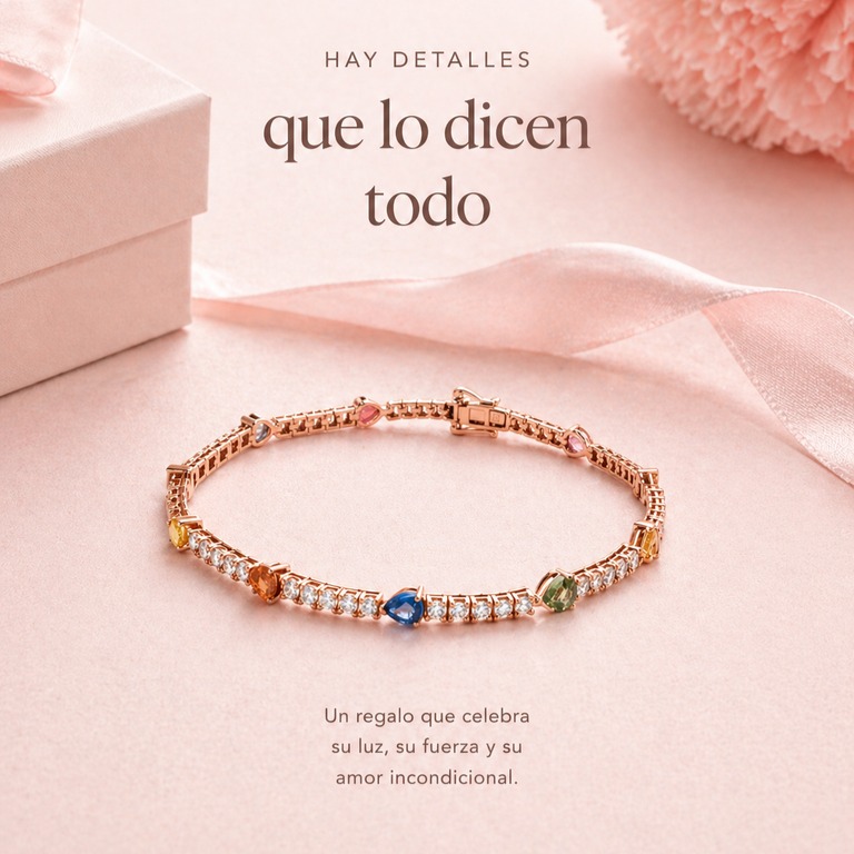 En nuestra colección de regalos para mamá en Castellón, encontrarás una cuidada selección de joyas elegantes, originales y llenas de significado, pensadas para sorprender en ocasiones tan especiales como el Día de la Madre. Sabemos que mamá merece lo mejor, por eso ofrecemos piezas únicas que combinan diseño, calidad y emoción en cada detalle.