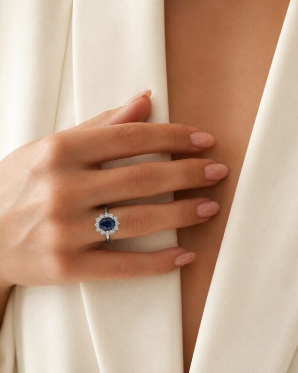Azul profundo, brillo eterno.

Descubre nuestro nuevo anillo de oro blanco con diamantes y zafiro, una pieza creada para destacar con elegancia absoluta.