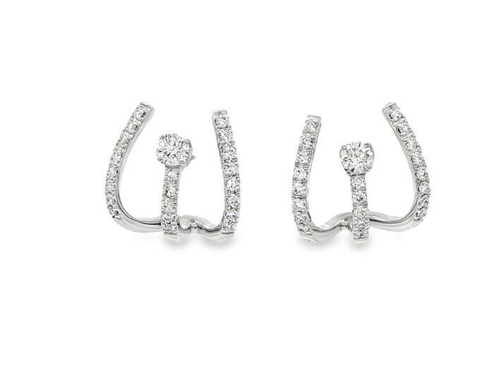 PENDIENTES DE ORO BLANCO CON DIAMANTES