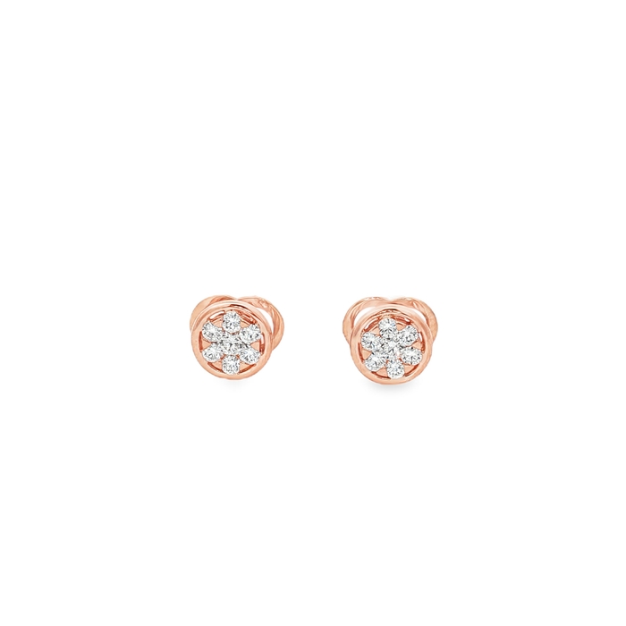 PENDIENTES DE ORO ROSA CON DIAMANTES