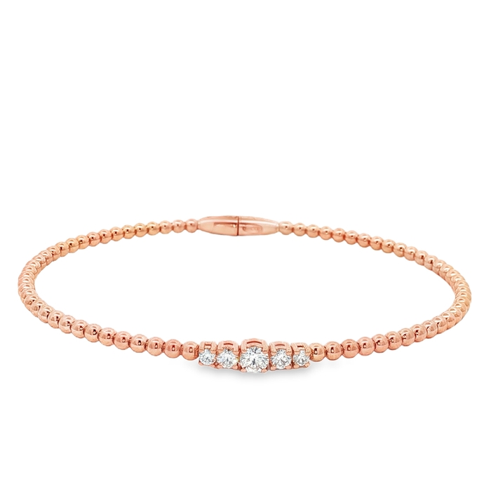 PULSERA DE ORO ROSA CON DIAMANTES