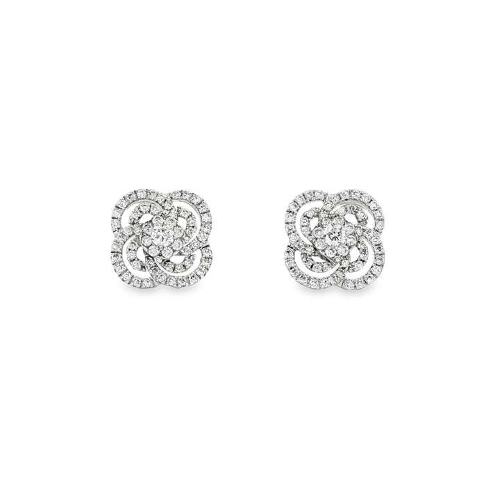 PENDIENTES DE ORO BLANCO CON DIAMANTES