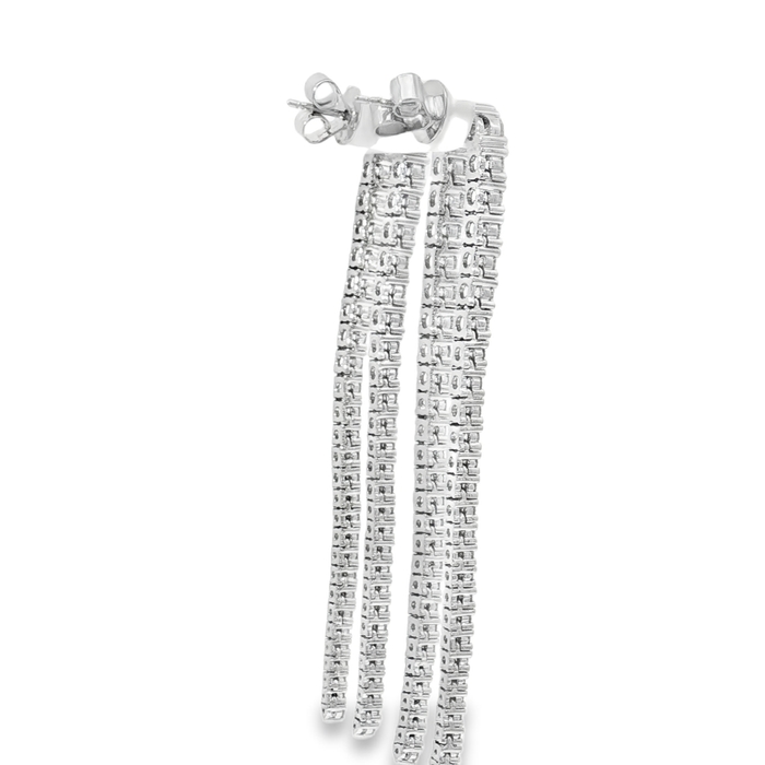 PENDIENTES DE ORO BLANCO CON DIAMANTES - Imagen 2