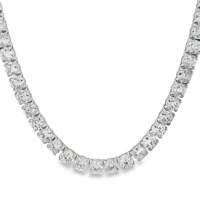 COLLAR RIVIERE DE ORO BLANCO CON DIAMANTES