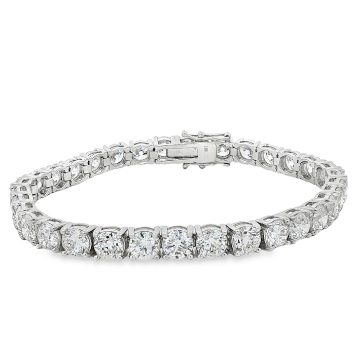 PULSERA RIVIERE DE ORO BLANCO CON DIAMANTES