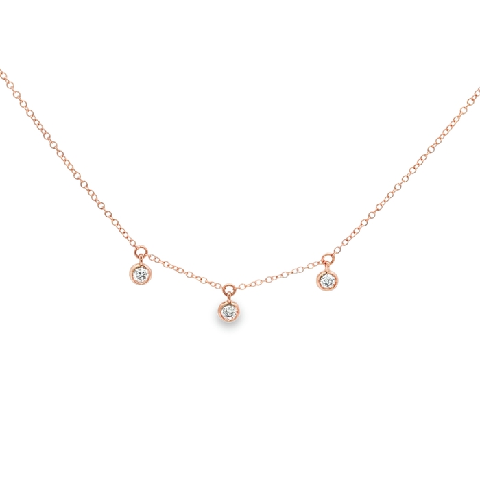 CADENA DE ORO ROSA CON DIAMANTES