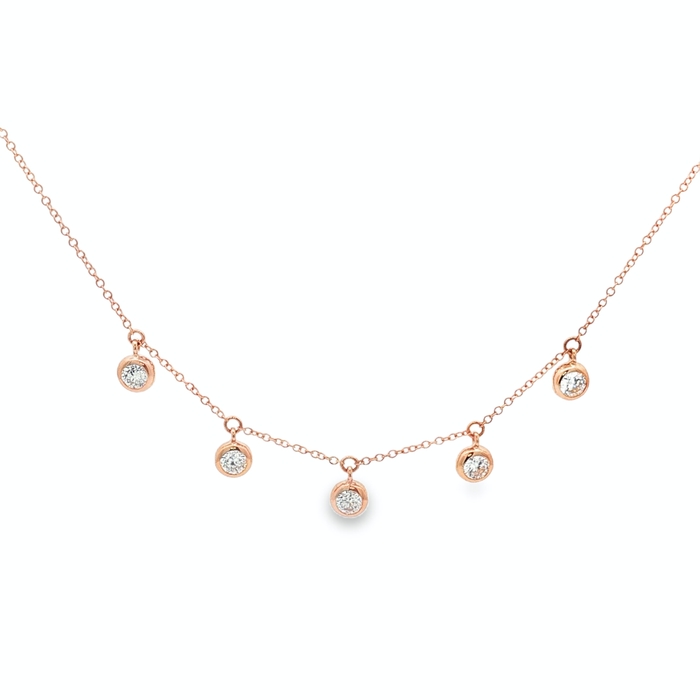 CADENA DE ORO ROSA CON DIAMANTES