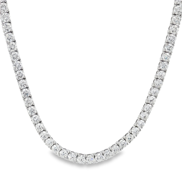 COLLAR RIVIERE DE ORO BLANCO CON DIAMANTES