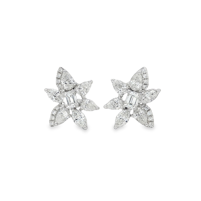 PENDIENTES DE ORO BLANCO CON DIAMANTES