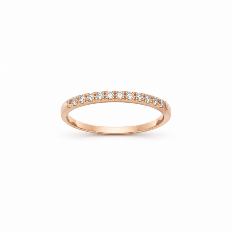 MEDIA ALIANZA EN ORO ROSA CON DIAMANTES - Imagen 2