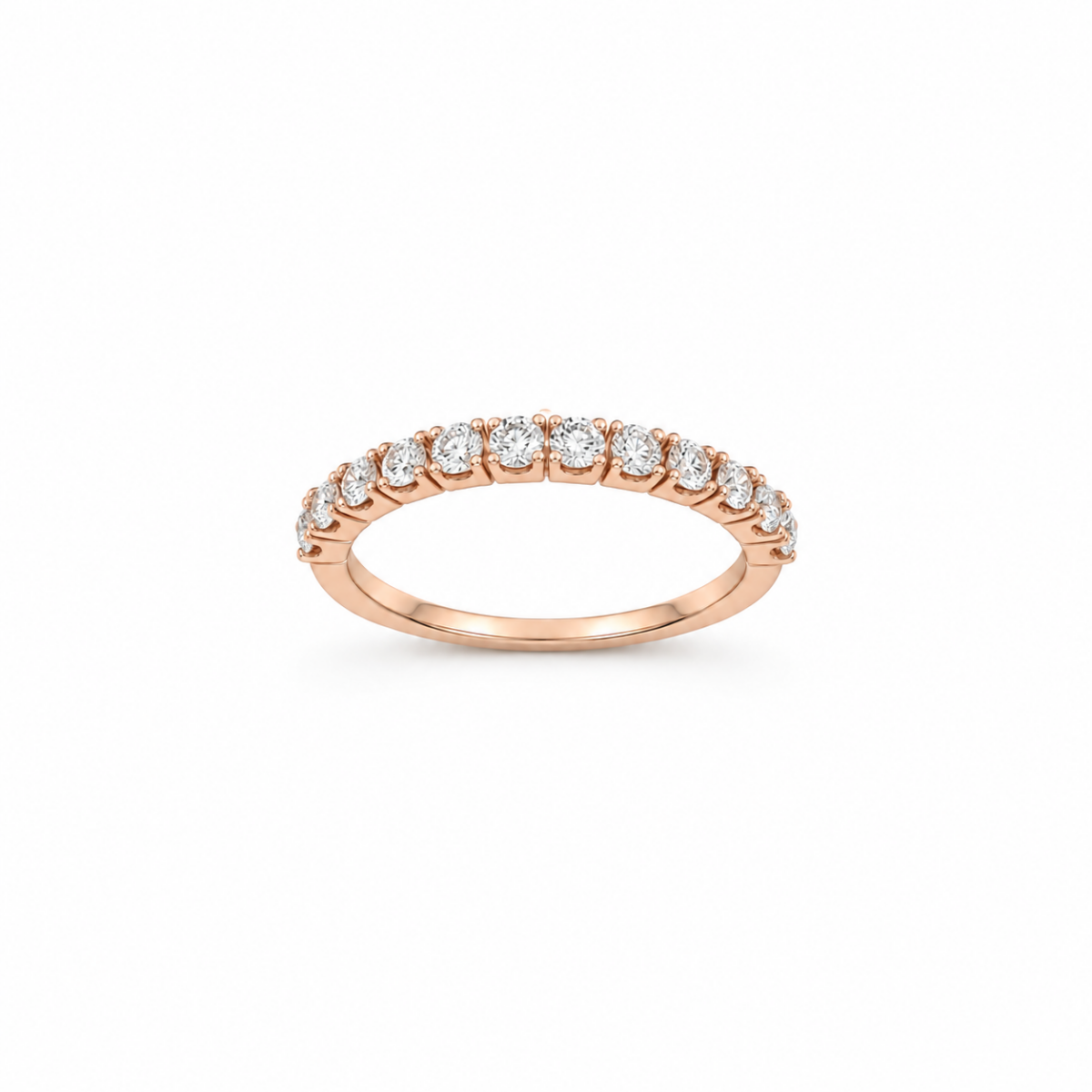 MEDIA ALIANZA EN ORO ROSA CON DIAMANTES