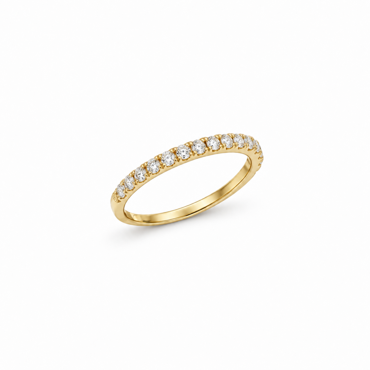 MEDIA ALIANZA EN ORO AMARILLO CON DIAMANTES