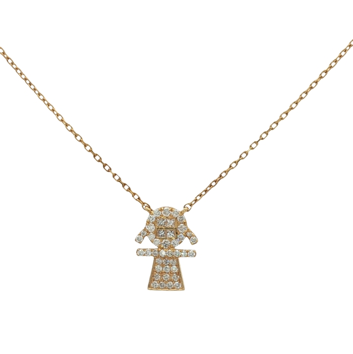 CADENA ORO AMARILLO CON DIAMANTES NIÑA