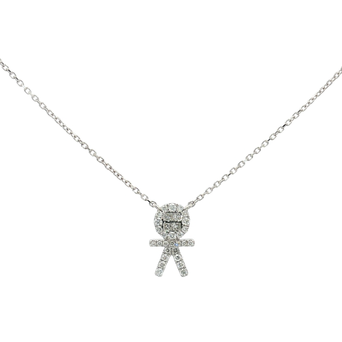 CADENA ORO BLANCO CON DIAMANTES NIÑO