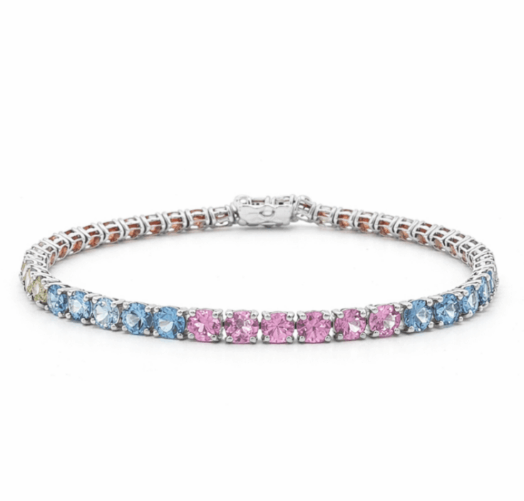 PULSERA DE ORO BLANCO CON ZAFIROS