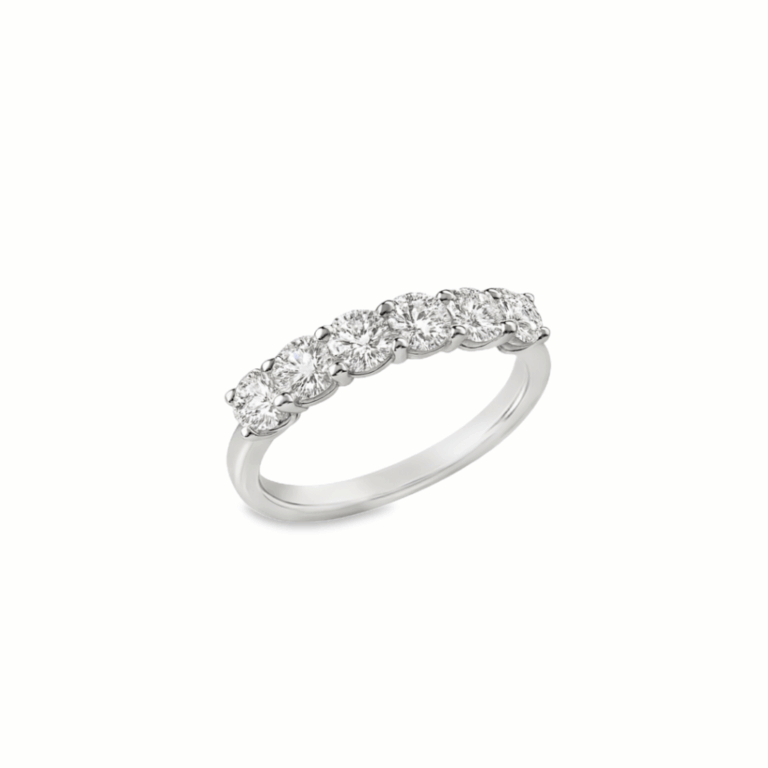 MEDIA ALIANZA DE ORO BLANCO CON DIAMANTES