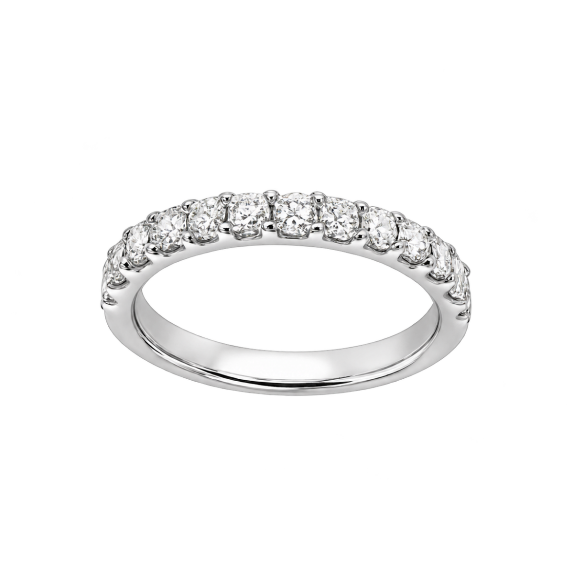MEDIA ALIANZA DE ORO BLANCO CON DIAMANTES