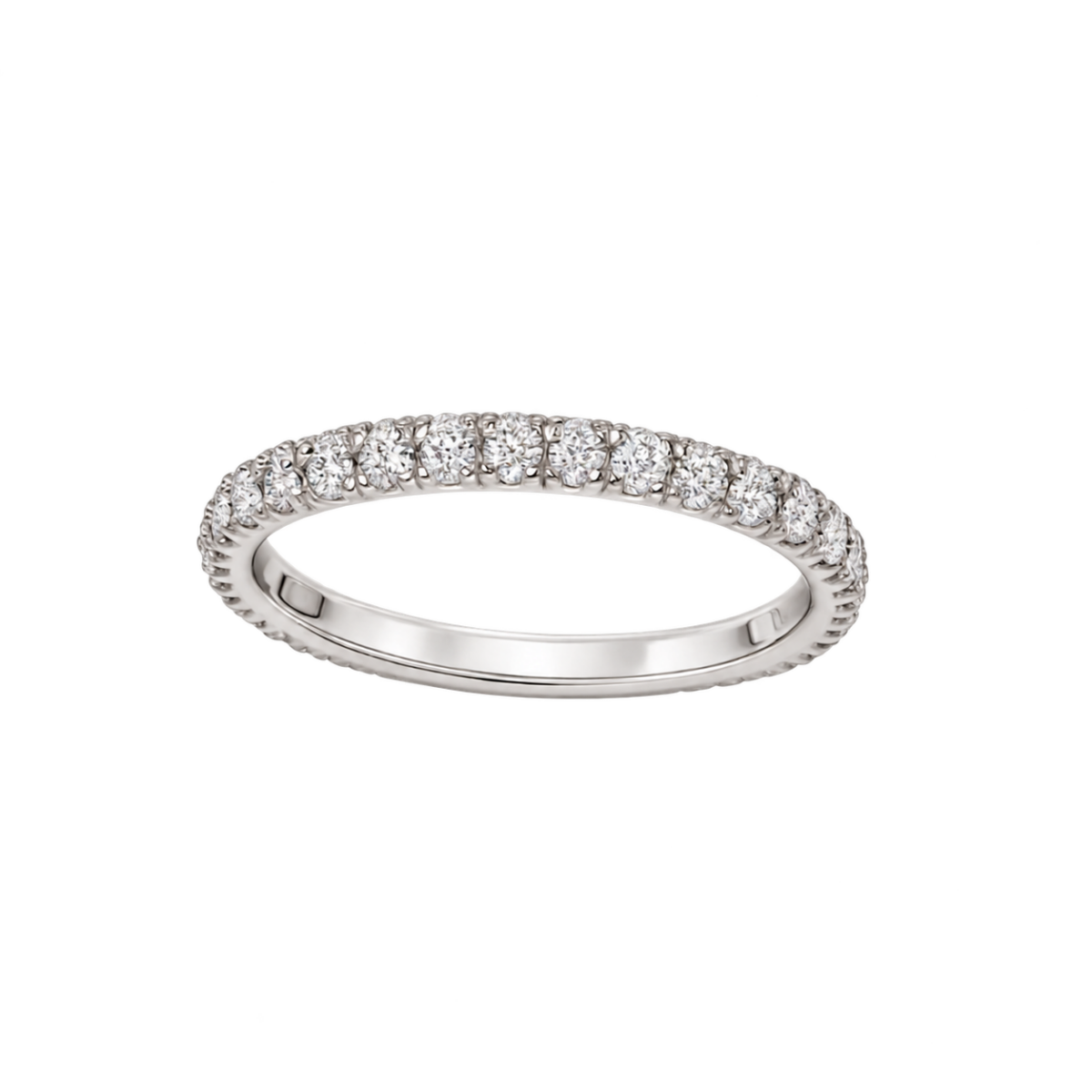 MEDIA ALIANZA DE ORO BLANCO CON DIAMANTES