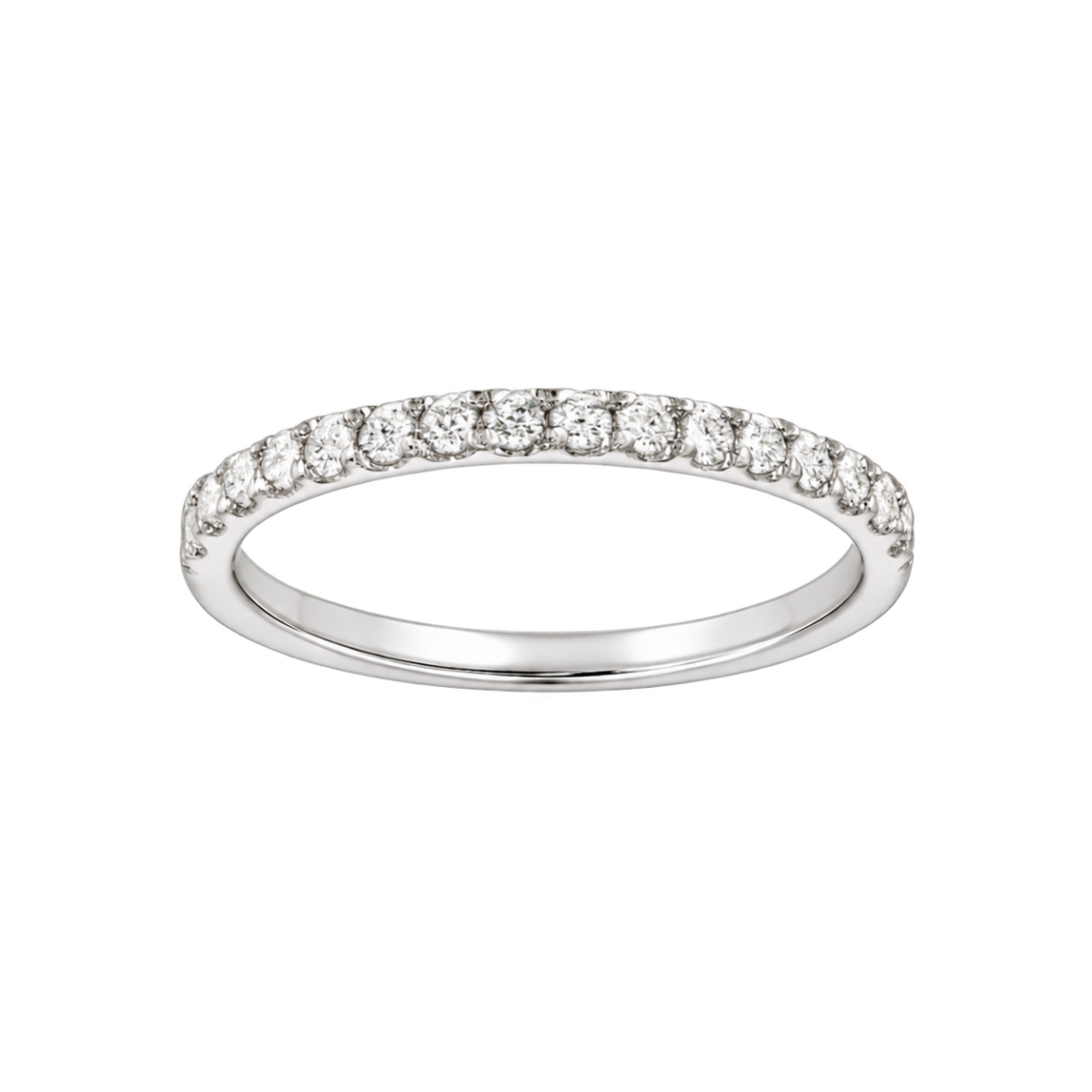 MEDIA ALIANZA DE ORO BLANCO CON DIAMANTES
