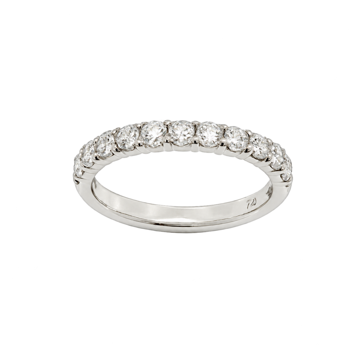 MEDIA ALIANZA DE ORO BLANCO CON DIAMANTES
