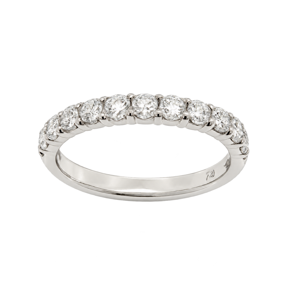 MEDIA ALIANZA DE ORO BLANCO CON DIAMANTES