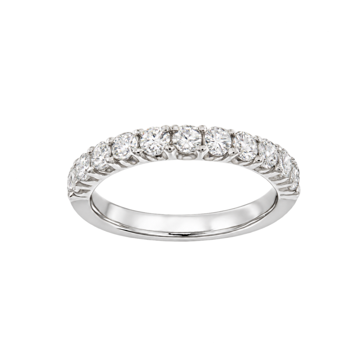 MEDIA ALIANZA DE ORO BLANCO CON DIAMANTES