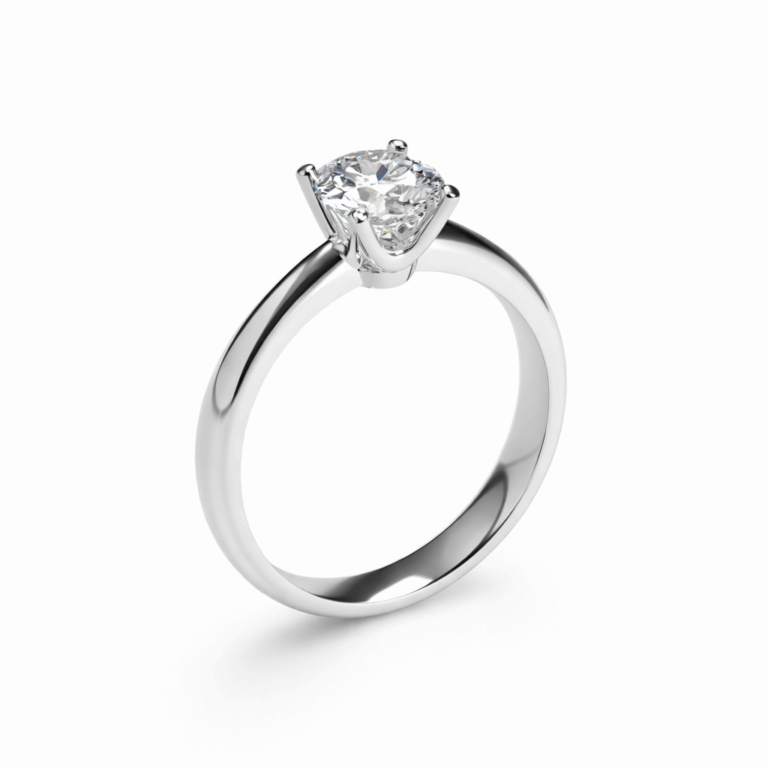 SOLITARIO ORO BLANCO CON DIAMANTE