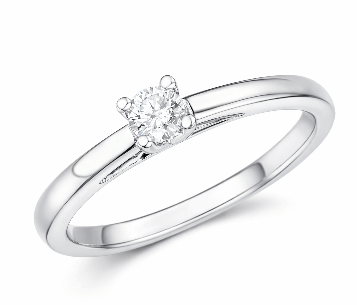 SOLITARIO DE ORO BLANCO CON DIAMANTE