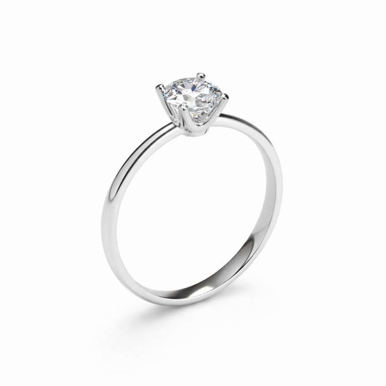 SOLITARIO ORO BLANCO CON DIAMANTE