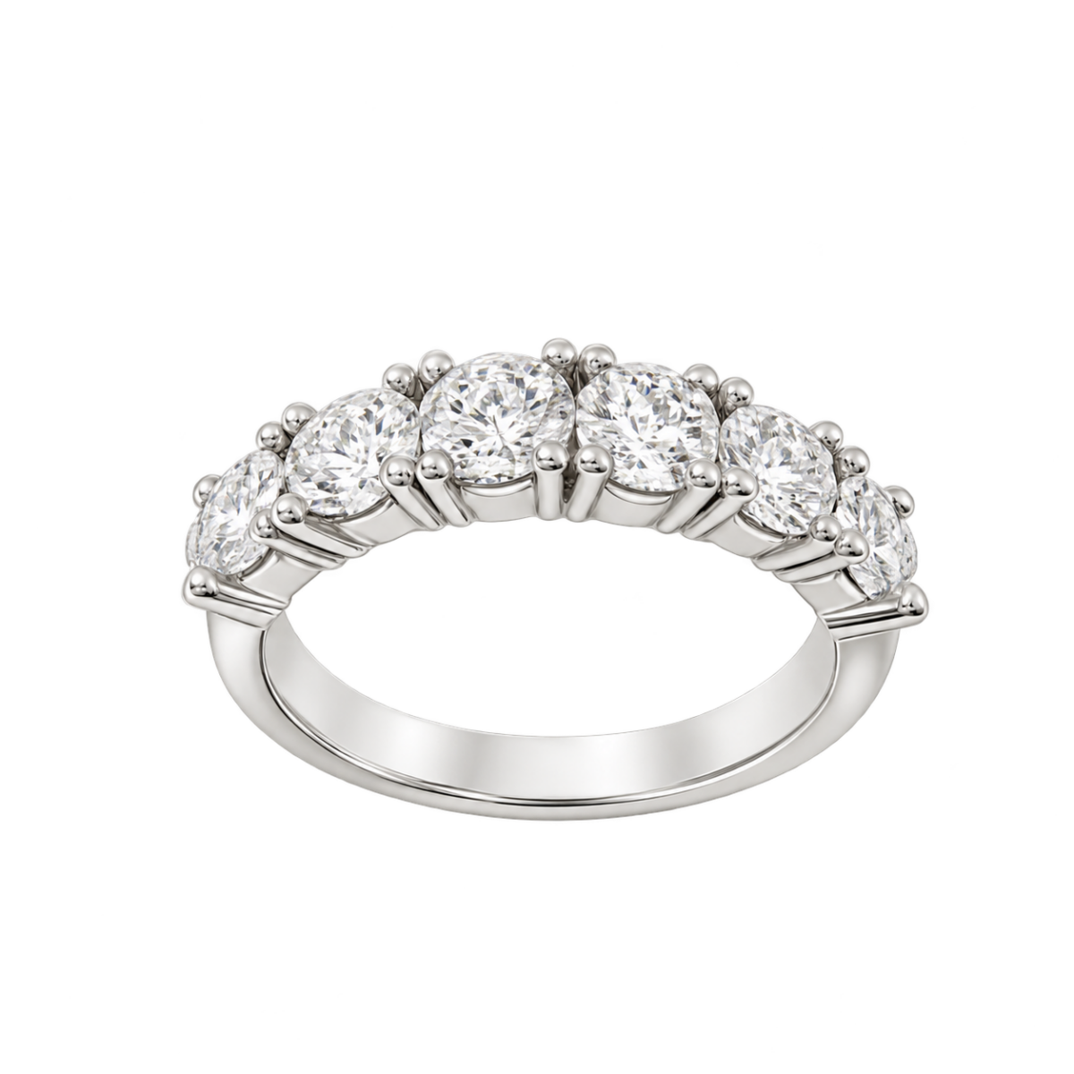 MEDIA ALIANZA DE ORO BLANCO CON DIAMANTES