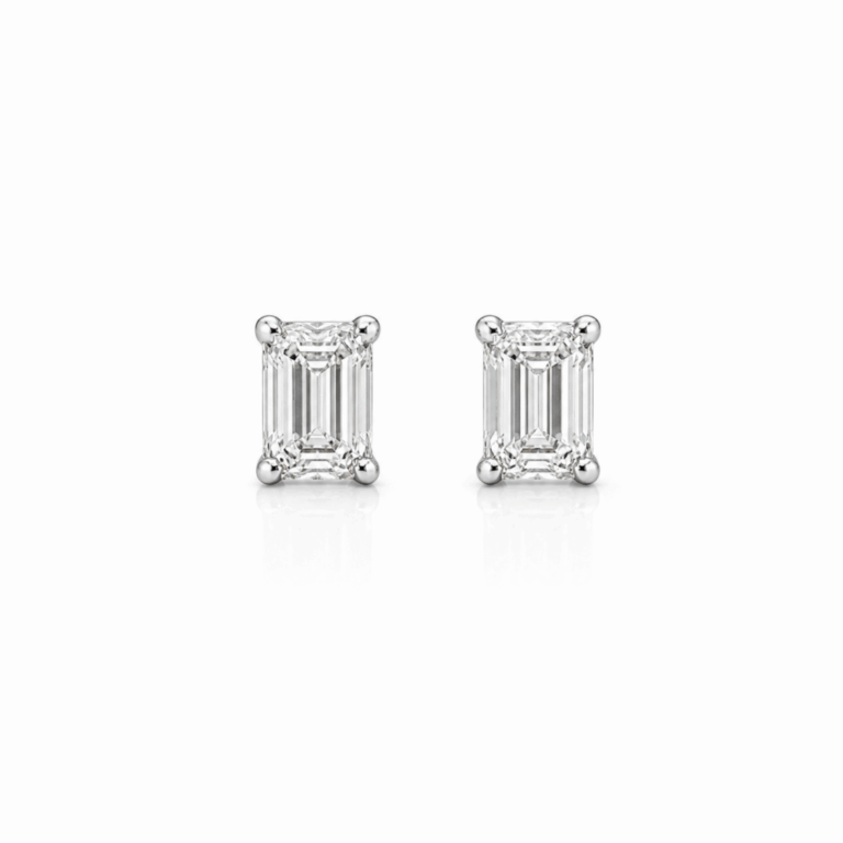 PENDIENTES DE ORO BLANCO CON DIAMANTE
