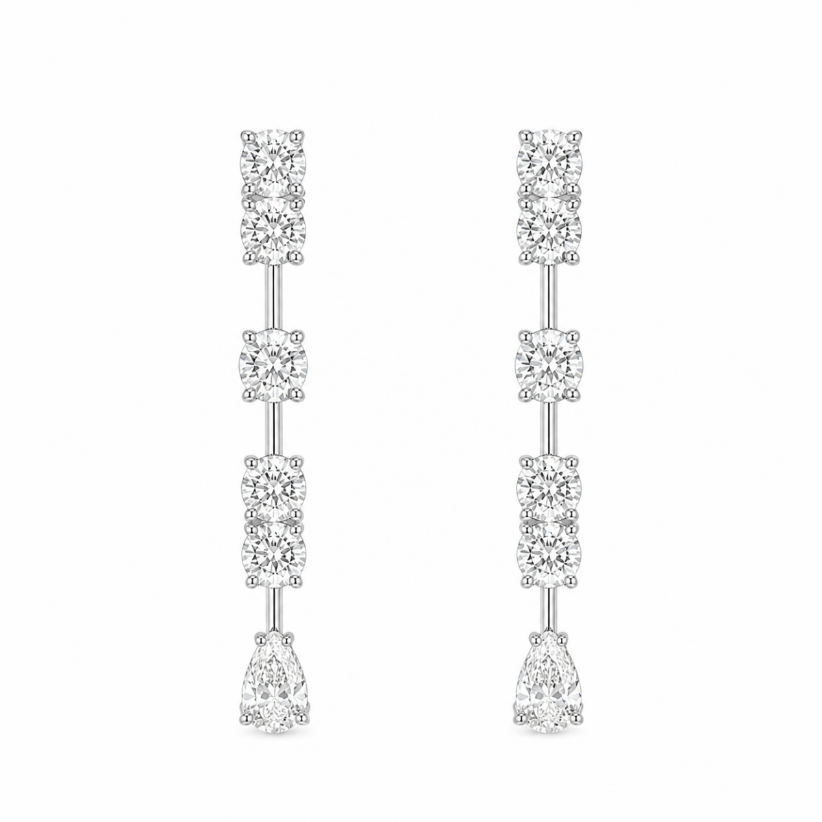 PENDIENTES DE ORO BLANCO CON DIAMANTES
