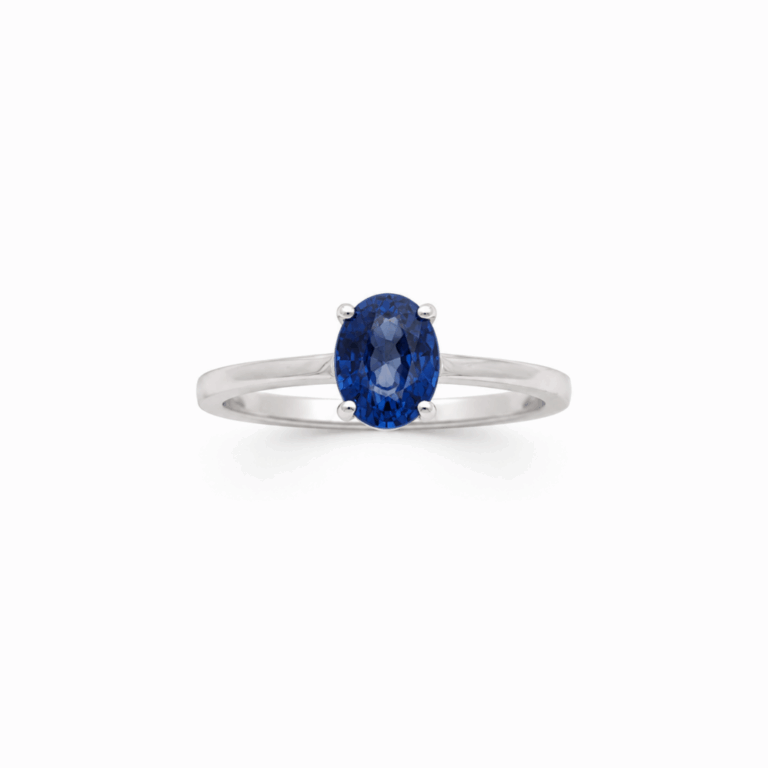 ANILLO EN ORO BLANCO CON ZAFIRO