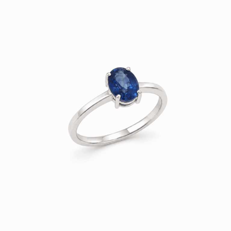 ANILLO EN ORO BLANCO CON ZAFIRO - Imagen 2