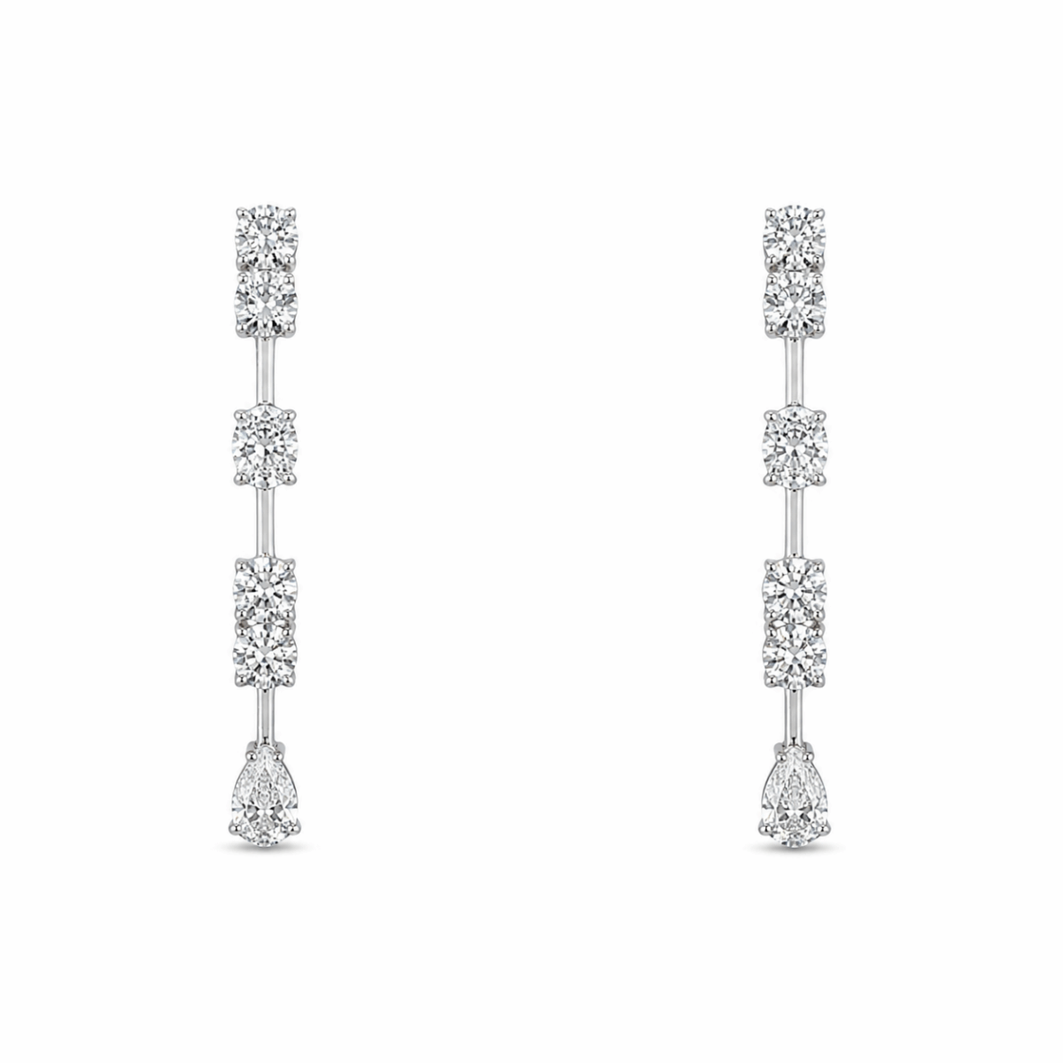 PENDIENTES DE ORO BLANCO CON DIAMANTES