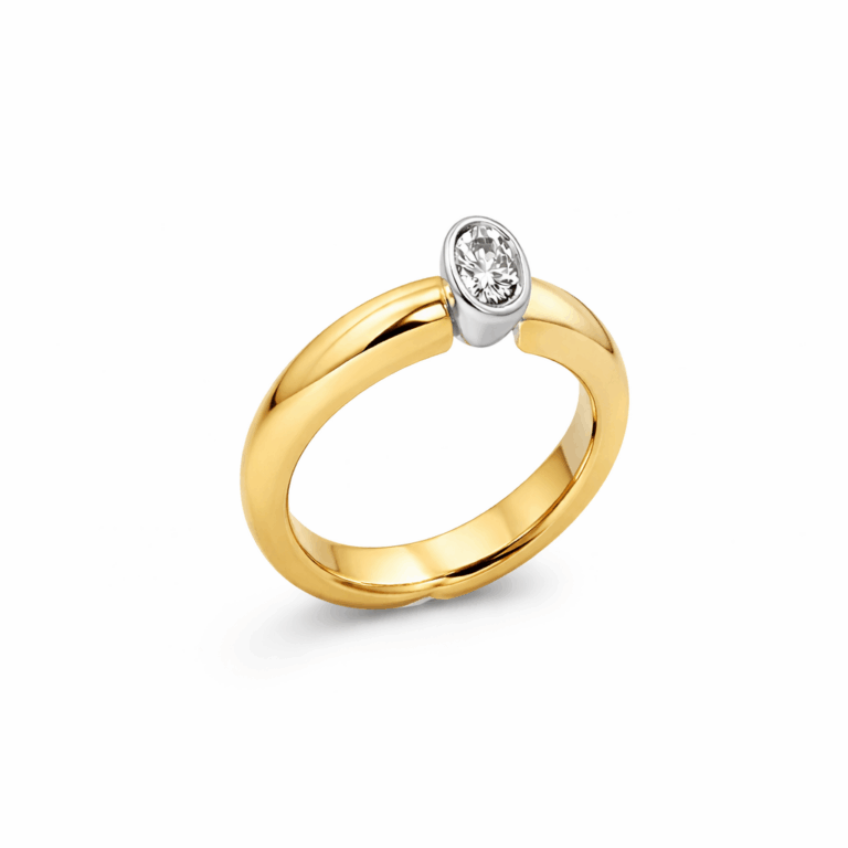 ANILLO DE ORO AMARILLO Y DIAMANTE