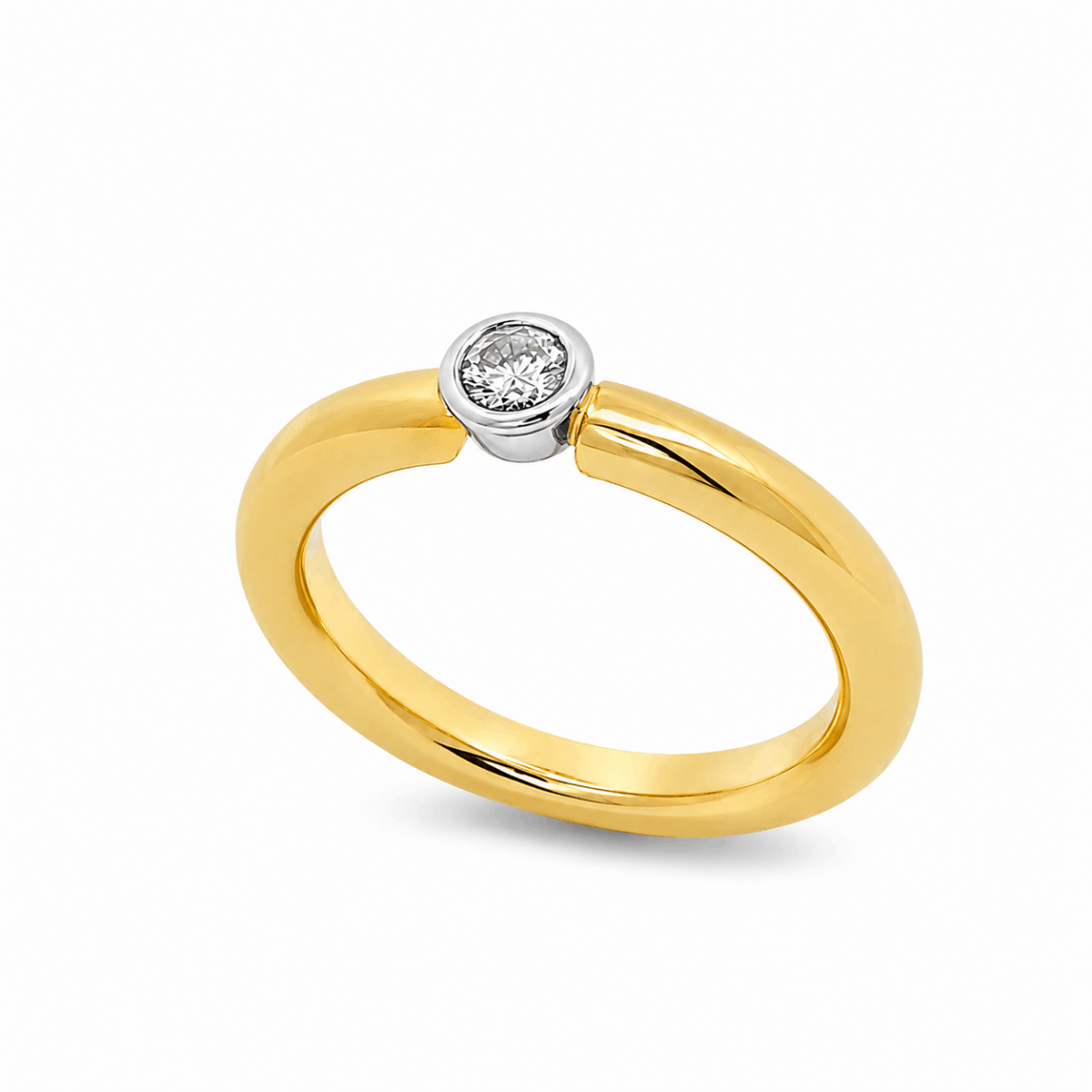 ANILLO DE ORO AMARILLO Y DIAMANTE