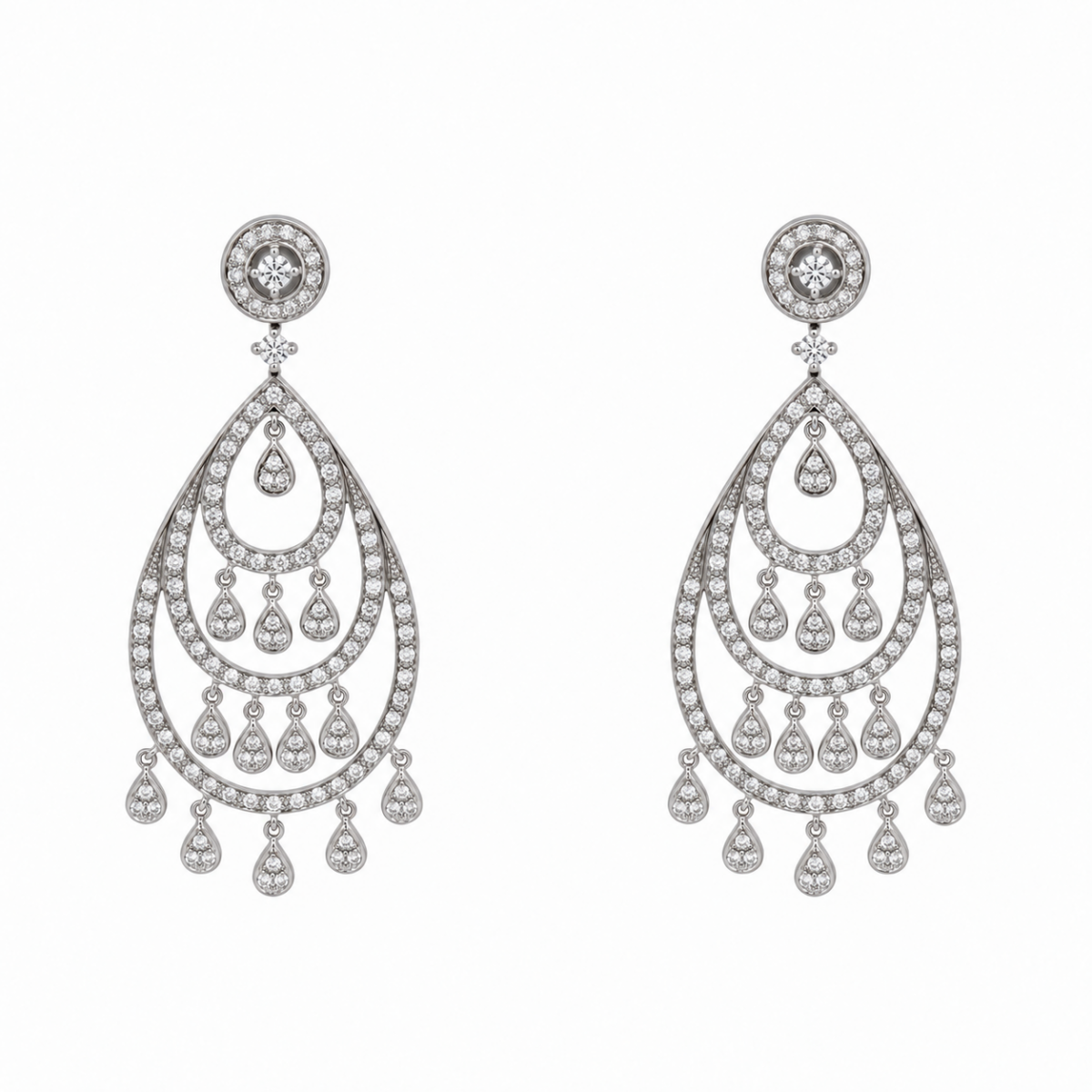PENDIENTES EN ORO BLANCO CON DIAMANTES