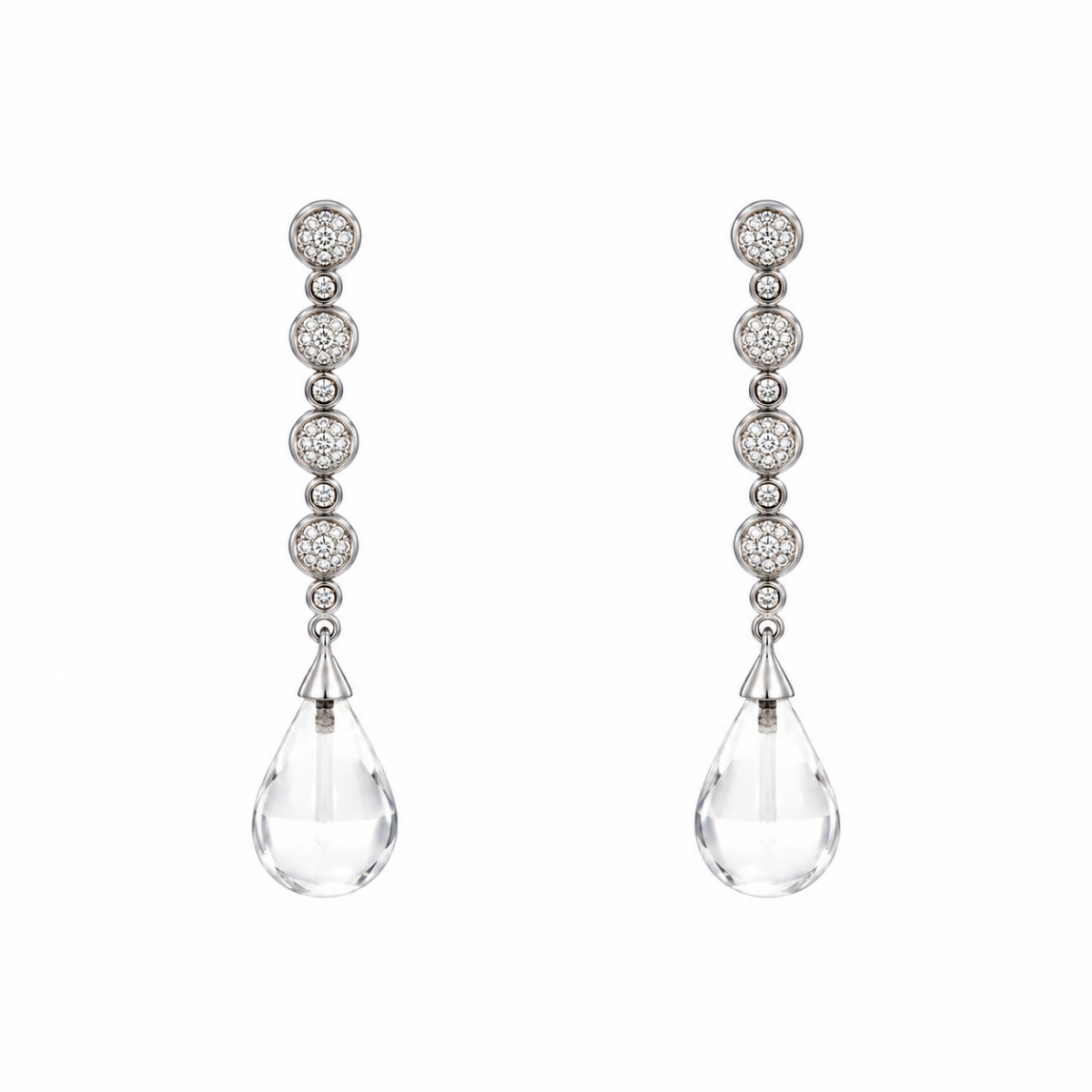 PENDIENTES EN ORO BLANCO CON DIAMANTES