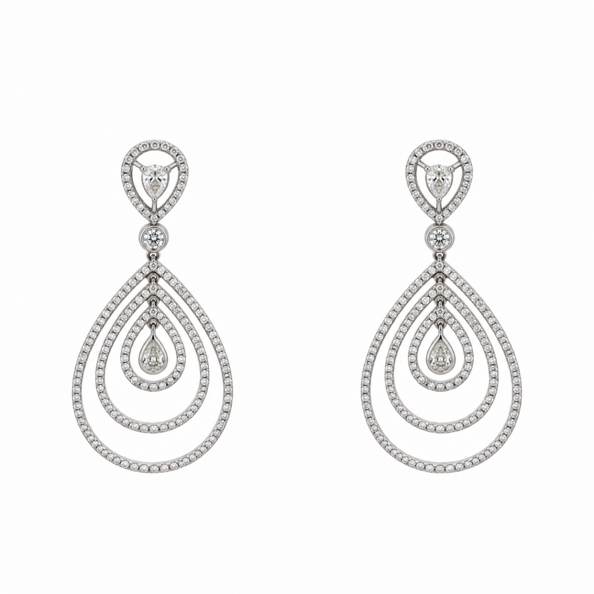 Pendientes en Oro Blanco con Diamantes
