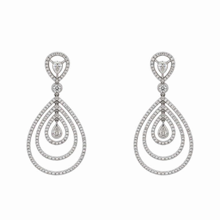 Pendientes en Oro Blanco con Diamantes
