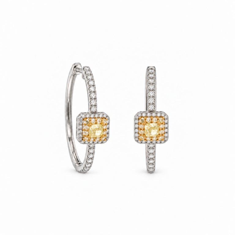 PENDIENTES EN ORO BLANCO Y AMARILLO