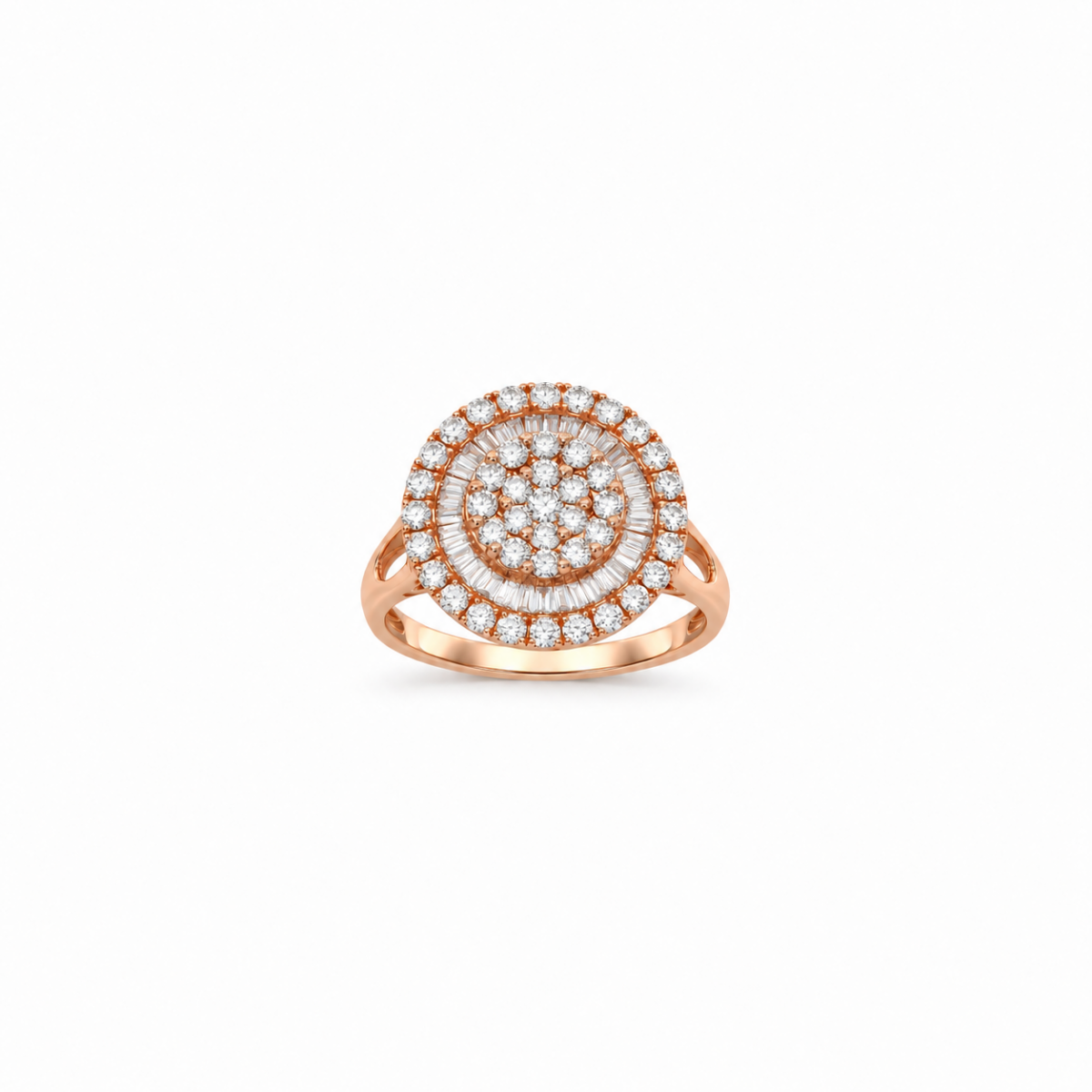 ANILLO EN ORO ROSA CON DIAMANTES