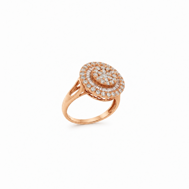 ANILLO EN ORO ROSA CON DIAMANTES